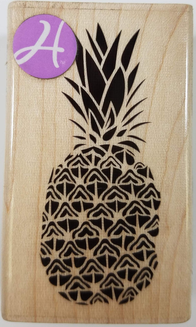 Hampton Art Pineapple Wooden Rubber Stamp - Red